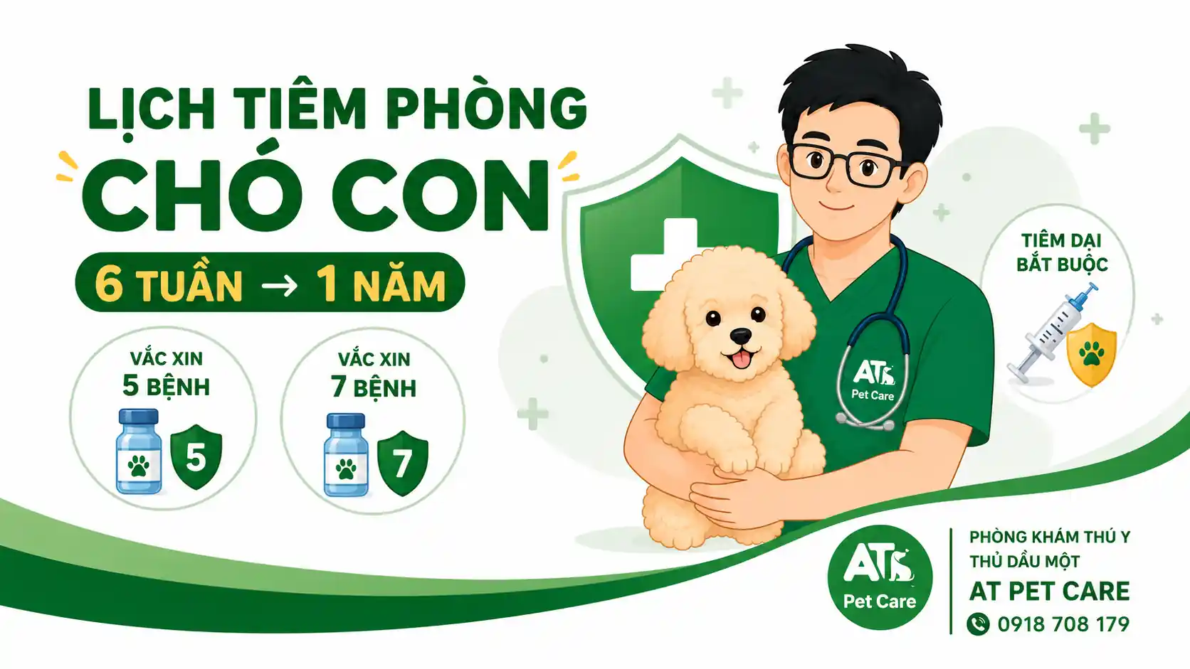 Lịch tiêm phòng chó con theo từng giai đoạn