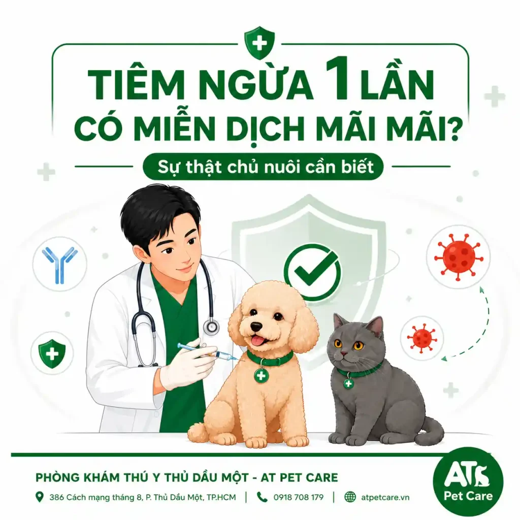 tiêm ngừa chó mèo tại Phòng khám thú y Thủ Dầu Một AT Pet Care