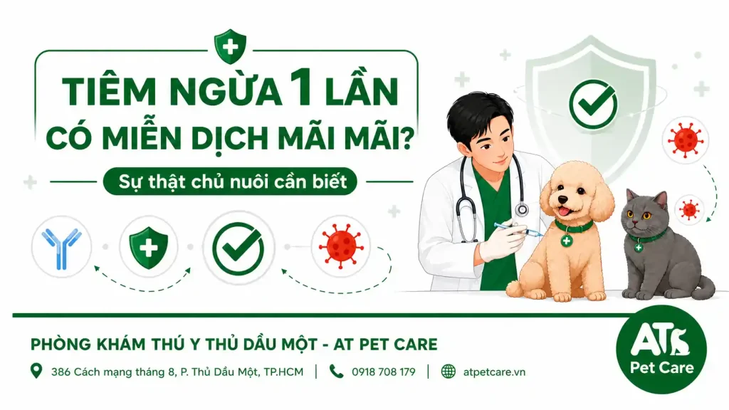 tiêm ngừa chó mèo tại Phòng khám thú y Thủ Dầu Một AT Pet Care